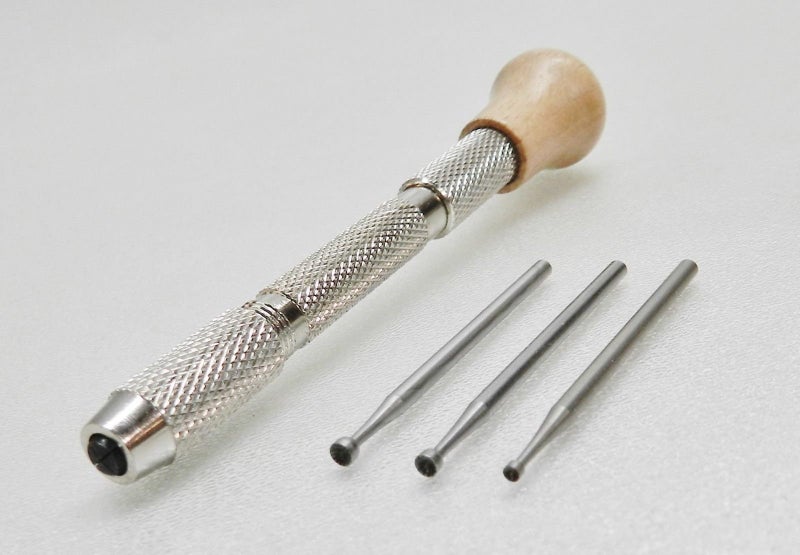 JTS Wire Rounder Pin Vise Swivel Wooden Head Vise with Set of 3 Bur Size 1.2, 1.5, 1.8mm - Image 3